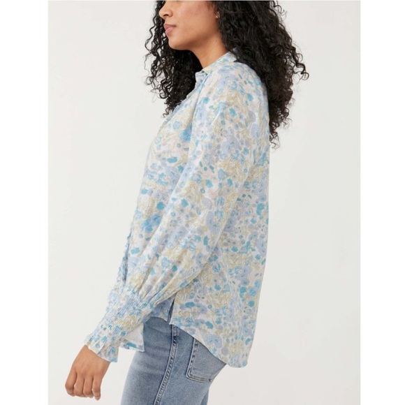Free People Wild Gardenia Blouse Garden Combo Size Small NWT - Picture 2 of 6